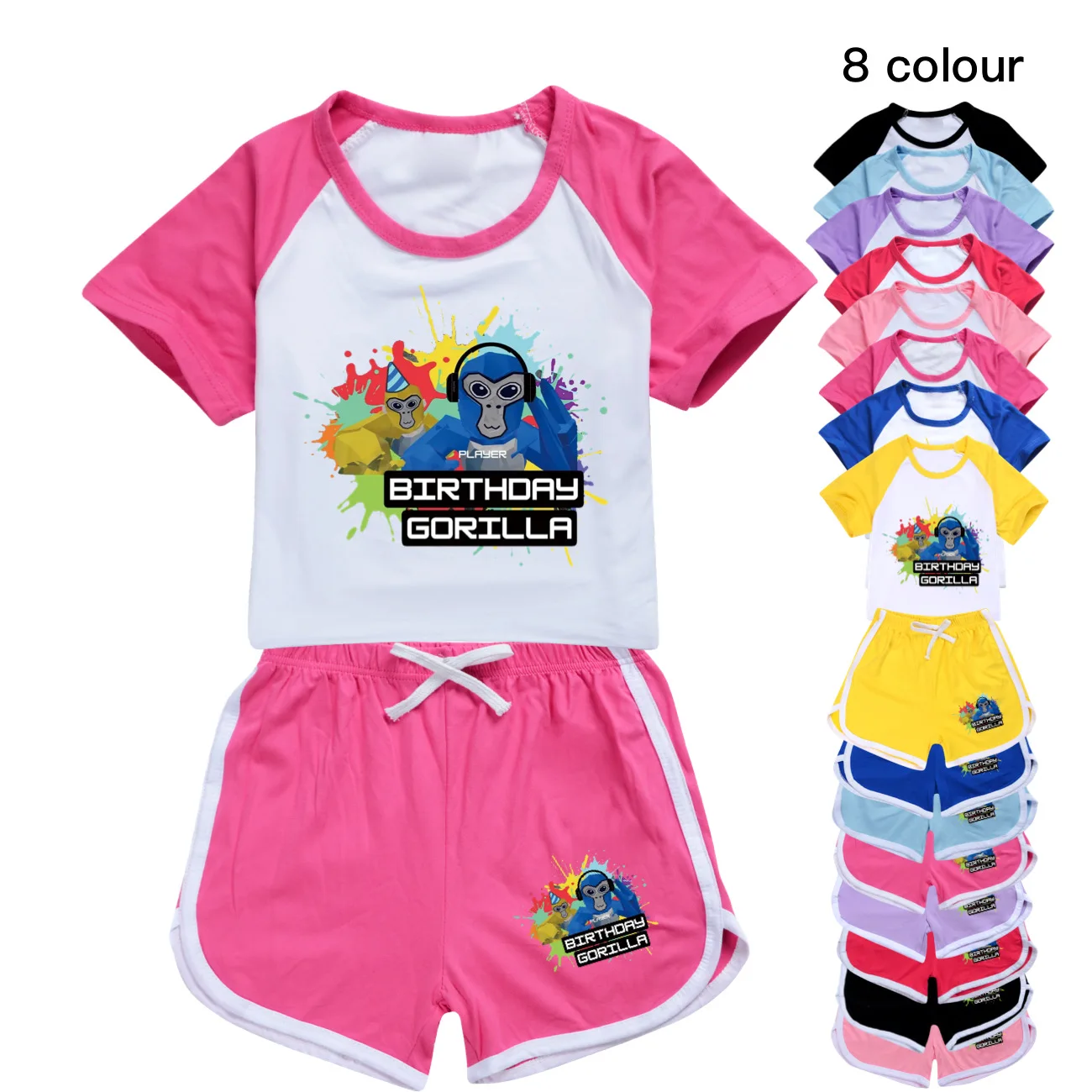 

Video Game Gorilla Tag Clothes Kids Summer Outfits Toddler Girls Short Sleeve T-Shirt Shorts 2pcs Suit Boys Fashion Clothing Set