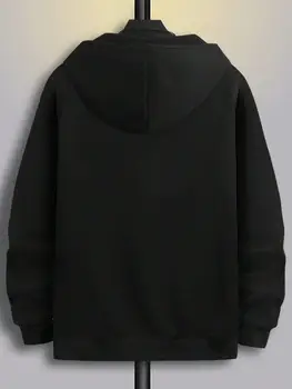 ستريت رسالة شيكاغو الطباعة هوديس للرجال جيب الرباط البلوفرات الحرارية الصوف لينة بلوزات الخريف ملابس كاجوال - Image 4