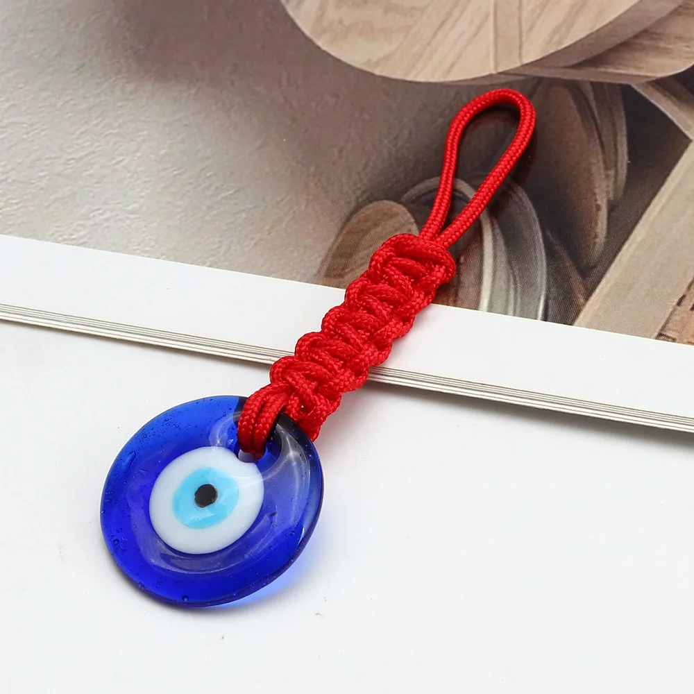 Turkish Evil Eye Keychains Lucky Blue Eye Charm Weave Key Chain Keyring for Men Women Car Key Pendant