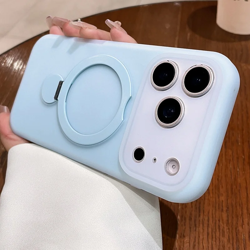 Magnetic Jelly Soft Silicone Phone Case with Ring Stand and Shockproof Bumper Cover
