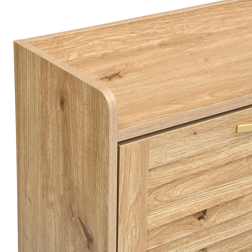 Multifunktionaler moderner Schuhschrank mit Holztüren – 4-türiger, stabiler Schuh-Organizer mit Metallrahmen und Regal, platzsparende Aufbewahrung – Detail 16