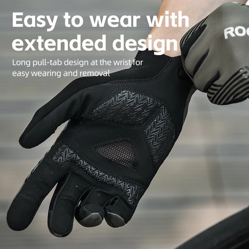ROCKBROS Cycling Gloves Spring Summer Breathable MTB Road Bike Non-slip Gloves Touch Screen Full Finger Motorcycle Riding Gloves 6