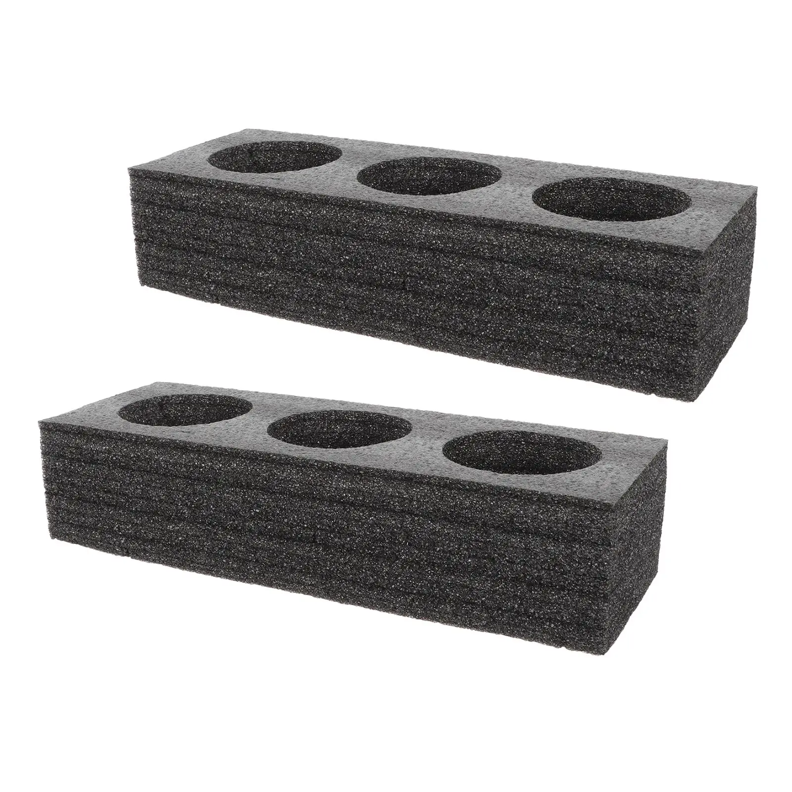 2pcs Cup Tray Black 3 Hole Pearl Cotton Drink Carrier Milk Milk Tea Packing Tray Tea Coffee Takeout Mug Storage