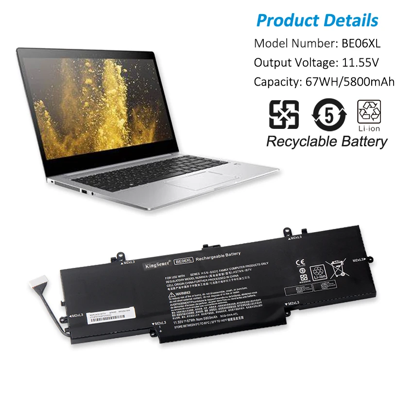 Kingsener Be06xl Bateria do Portátil para hp Elitebook Folio 1040 g4 Hstnn-ib7v Hstnn-db7y 67wh 9180451c1 918045-171 918180855 - Imagem 3