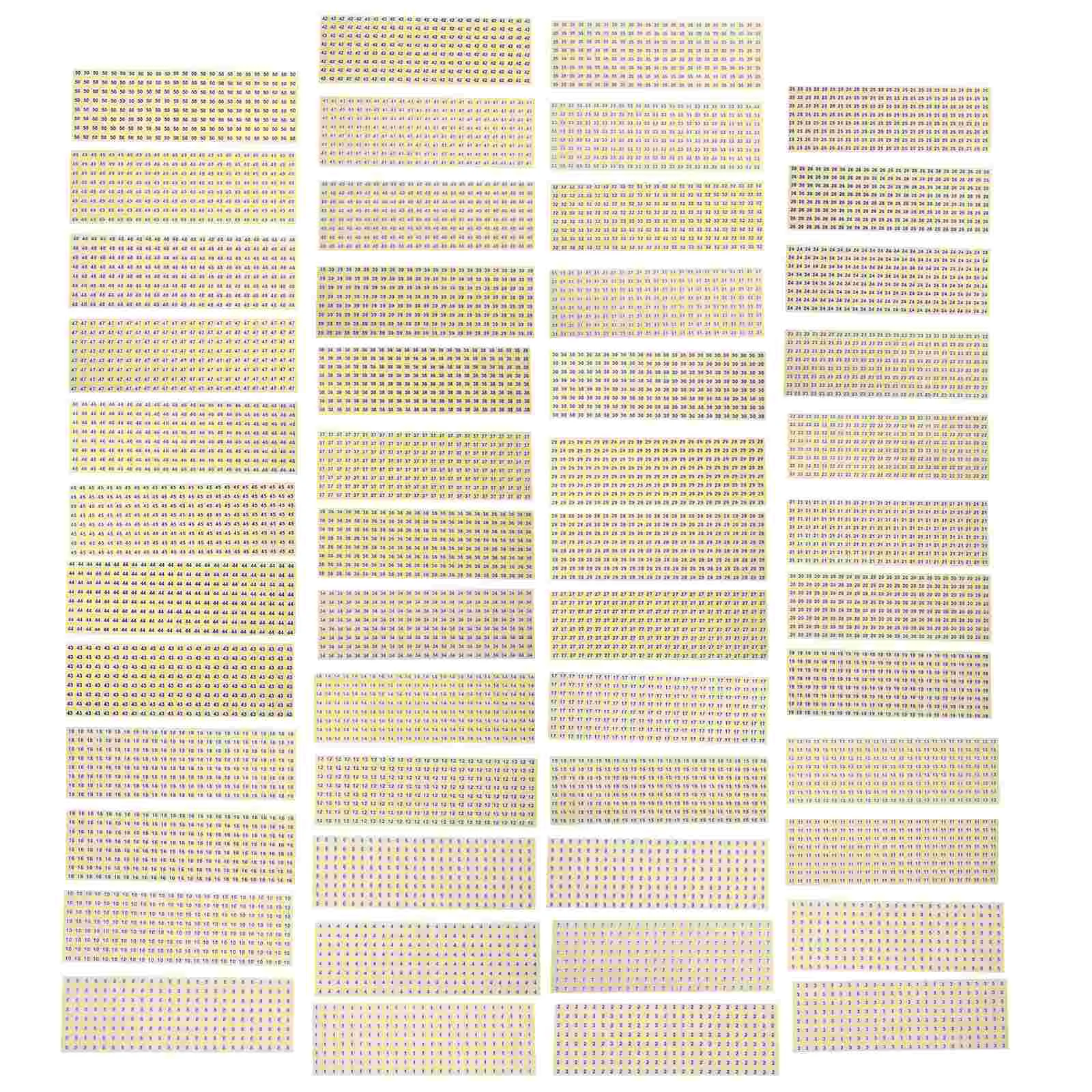 

50 Sheets Serial Number Sticker Round Multipurpose Paper Classification Digital Label