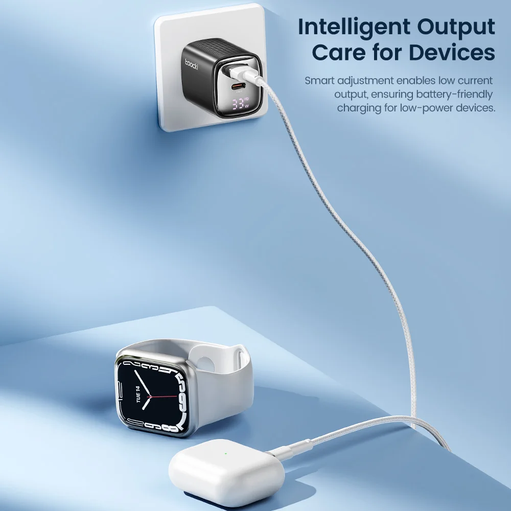 Toocki 33W GaN USB C Charger Digital Display Fast Charging Type C Charger for iPhone 15 14 13 12 Samsung Galaxy S23 S22 Xiaomi Best Sellers In Phones Accessories