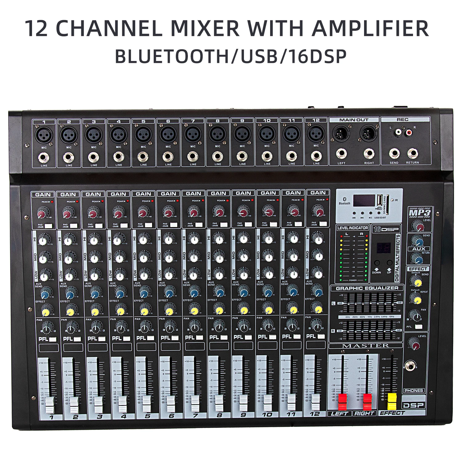 16DSP DJオーディオミキサーアンプ Amazon.co.jp: ステレオオーディオミキサー、16DSPエフェクター