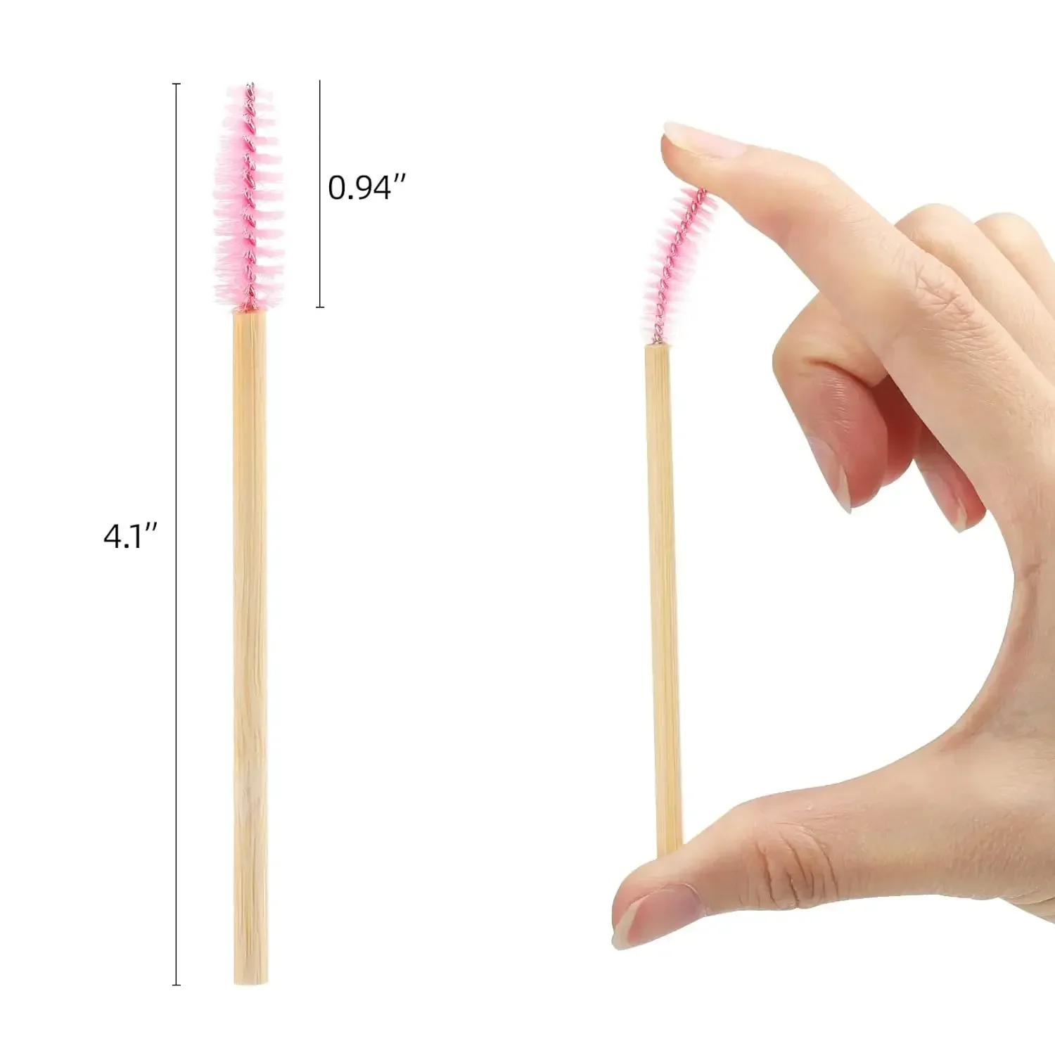 Makeup Brush Set 50pcs Eyelash Brush Bamboo Mascara Wands For Eyebrow Eyelash Spoolies Eyeliner Brush Lip Applicator Lash Extension