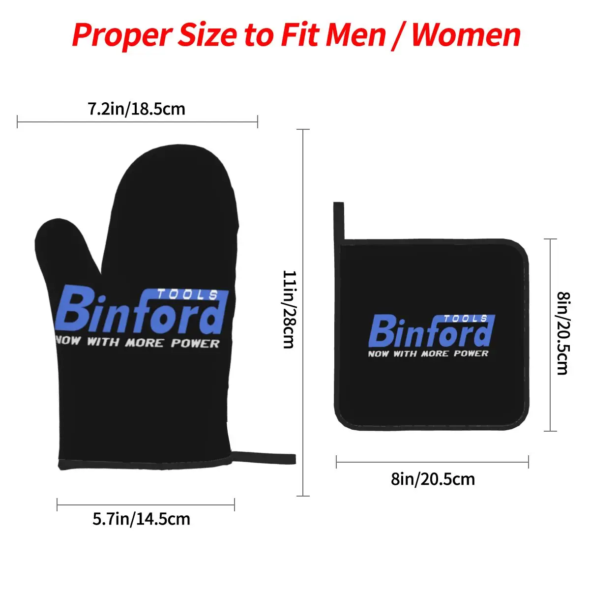 Binford Tools Oven Mitts and Pot Holder Sets of 4 for Baking Kitchen Cooking BBQ Resistant Non-Slip Gloves
