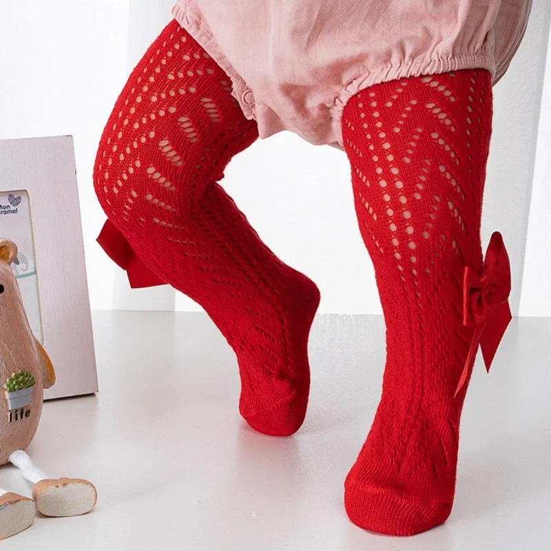 Baby Girl Tights Thin Breathable Kids Dance Stocking Sock Children School Student Uniform Tights Princess Cute Big Bow Pantyhose