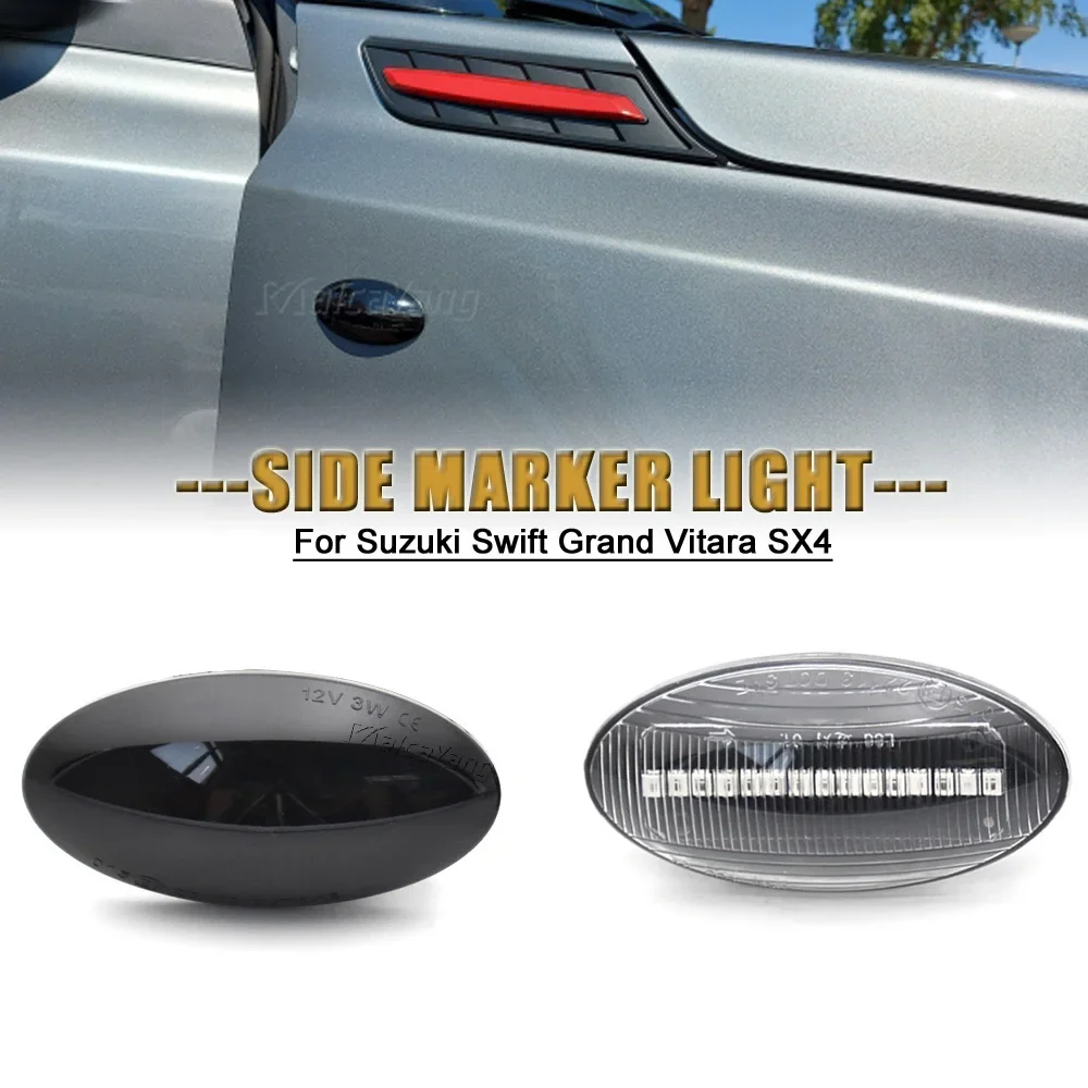 2pcs For Suzuki Swift Jimmy Vitara SX4 Alto Led Dynamic Side Marker Turn Signal Light Sequential Blinker Light Amber Indicator