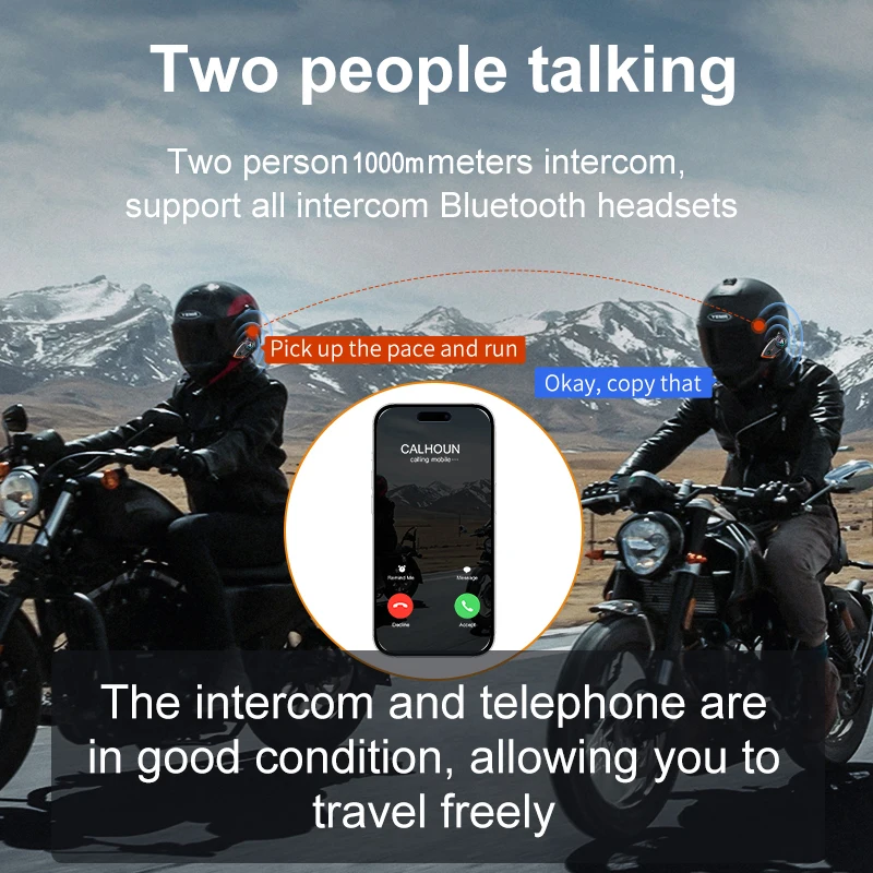 Y80 Motorcycle Helmet Intercom Bluetooth Waterproof