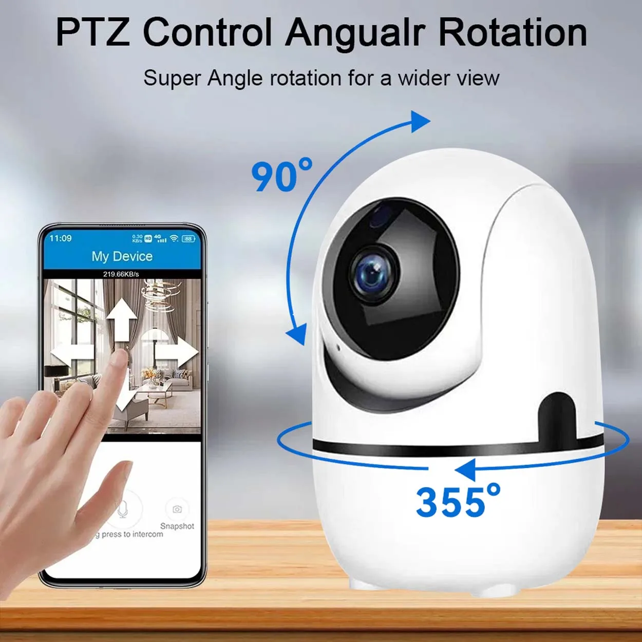 5MP WiFi indoor Camera 2K Smart WiFi Security Camera 360° PTZ Automatic Tracking Detection Night Vision Baby Monitor CCTC Camera 4