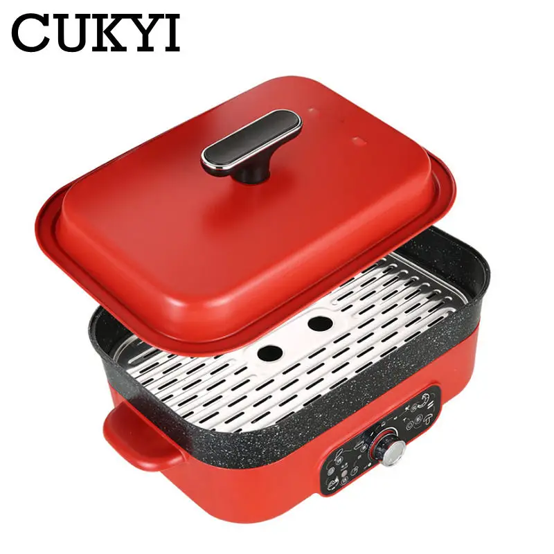 4L Multifunctional Electric Hotpot Thermostatic Multicooker Non-stick Skillet Frying pan Food Steamer barbecue grill Soup stewer 3