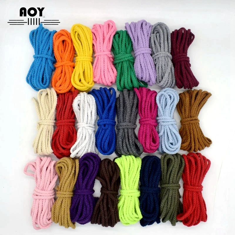 5mm Cotton Rope Craft Decorative Twisted Round Cord for DIY Sewing Handmade Home Textile Decoration Lanyard Thread Cords cotton rope