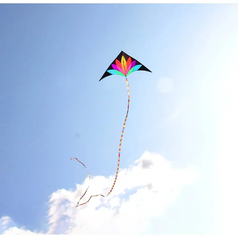 free shipping 2m large delta kite flying toys kites for adults Seven-coloured flowers kite surfing outdoor games inflatable toys 4