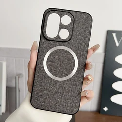 ELVEV Magnetic Woven Cloth Anti - Slip Phone Case with Premium TPU & Hard PC for OnePlus 15 (Grey)