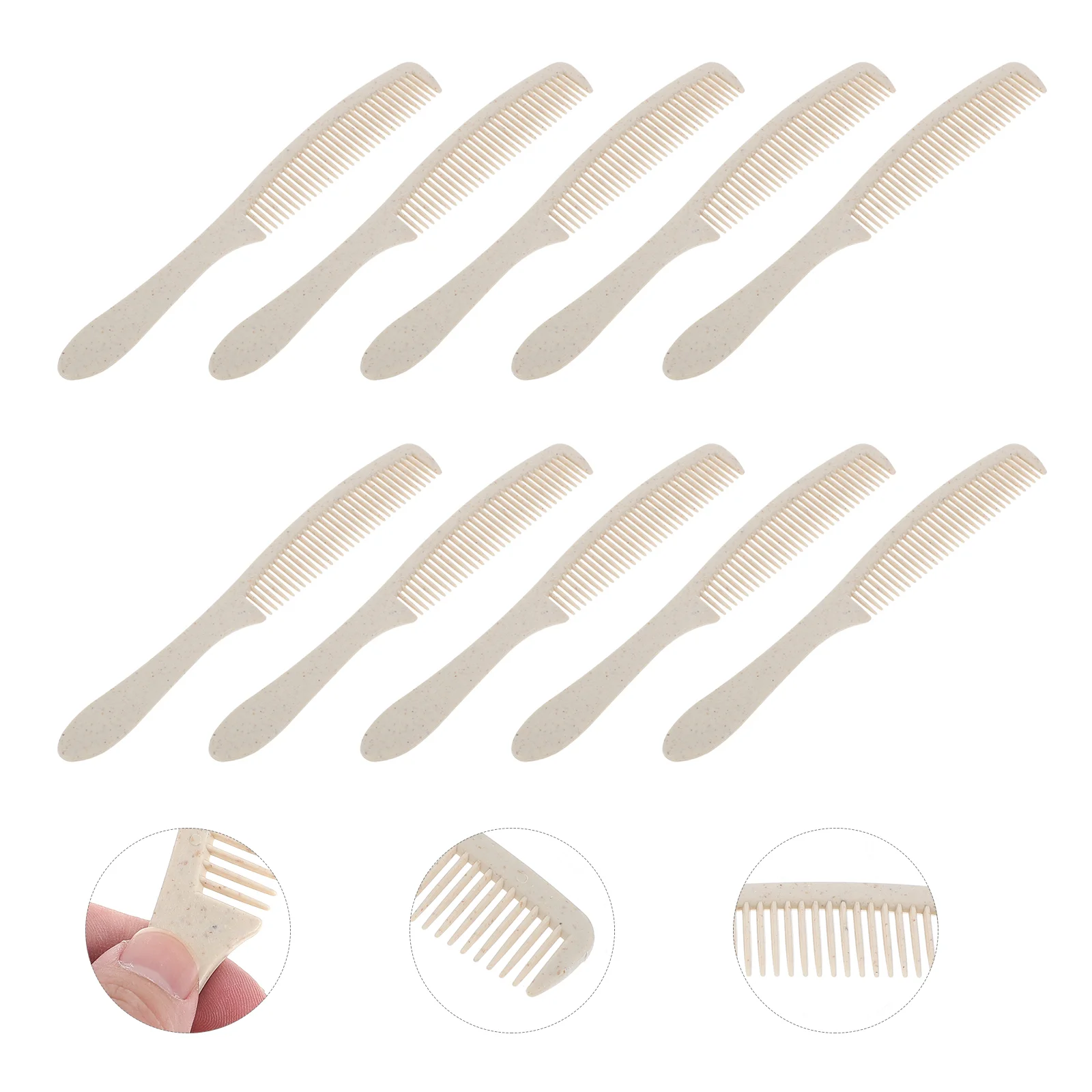 50 Sets Comb Disposable Plastic Pocket Travel Beige Salon Hair Tools Beauty Women's 6