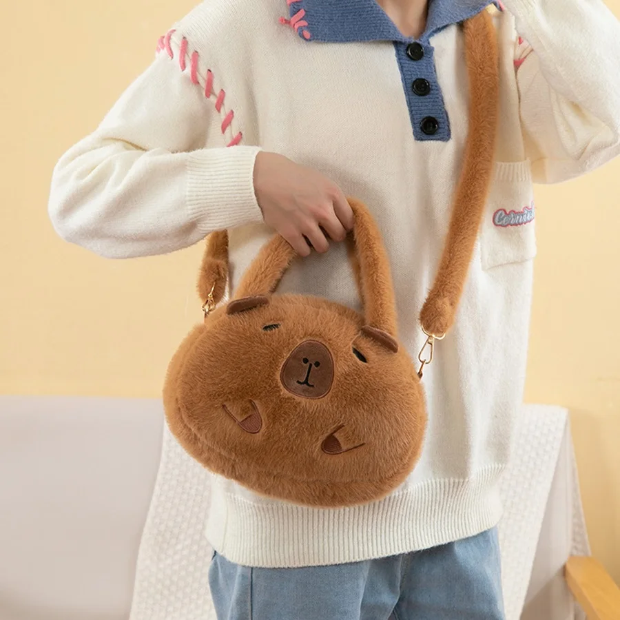 thumbnail image 1 of Mochila de felpa de capibara, bolso de piel de muñeco de peluche Kawaii a la moda, bolso para niños, bolso de hombro, Mini mochila, bolsas, regalos para novia, 1 of 5