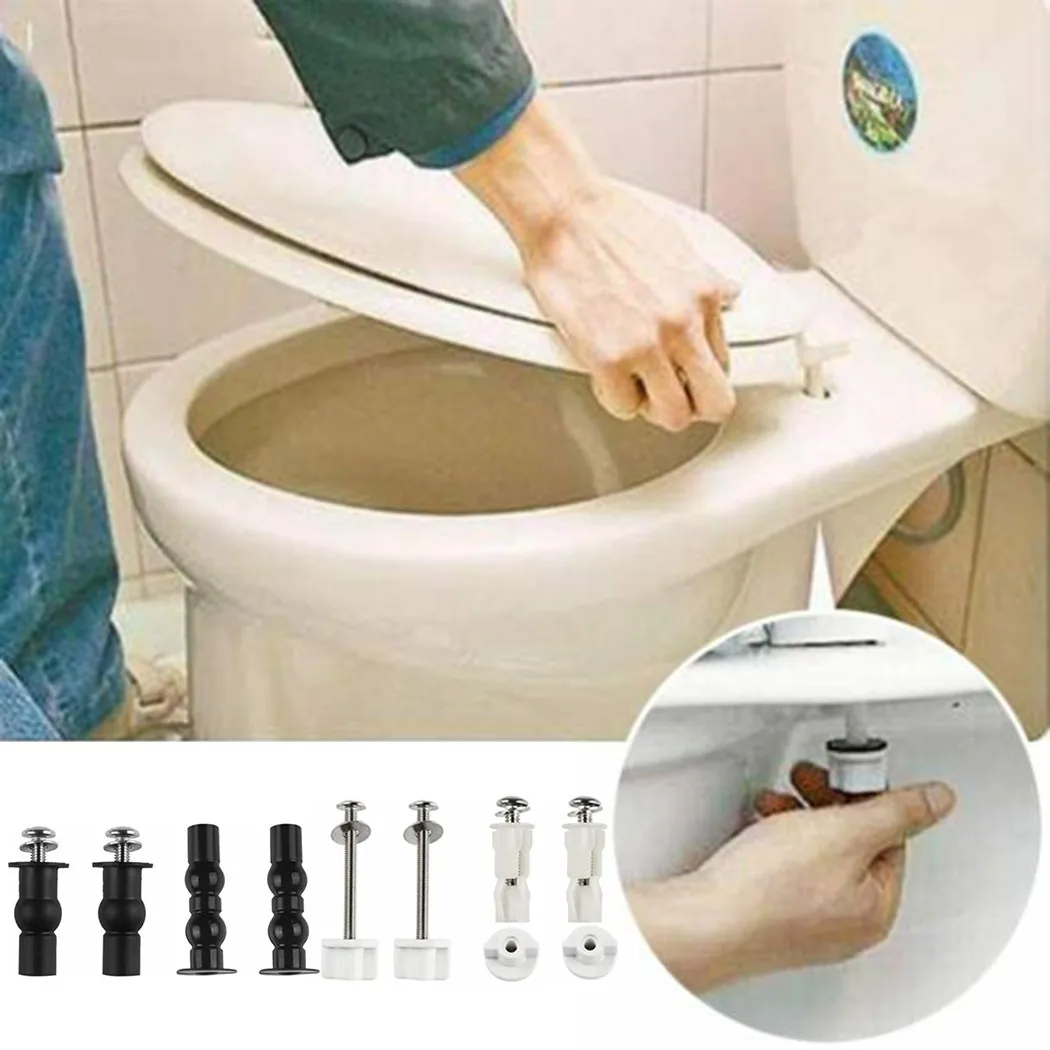 변기 시트 교체 백 너트 하단 고정 볼트, 7.5cm 나사 와셔 키트, 확장 고무 가스켓 볼트 변기 부품 도구