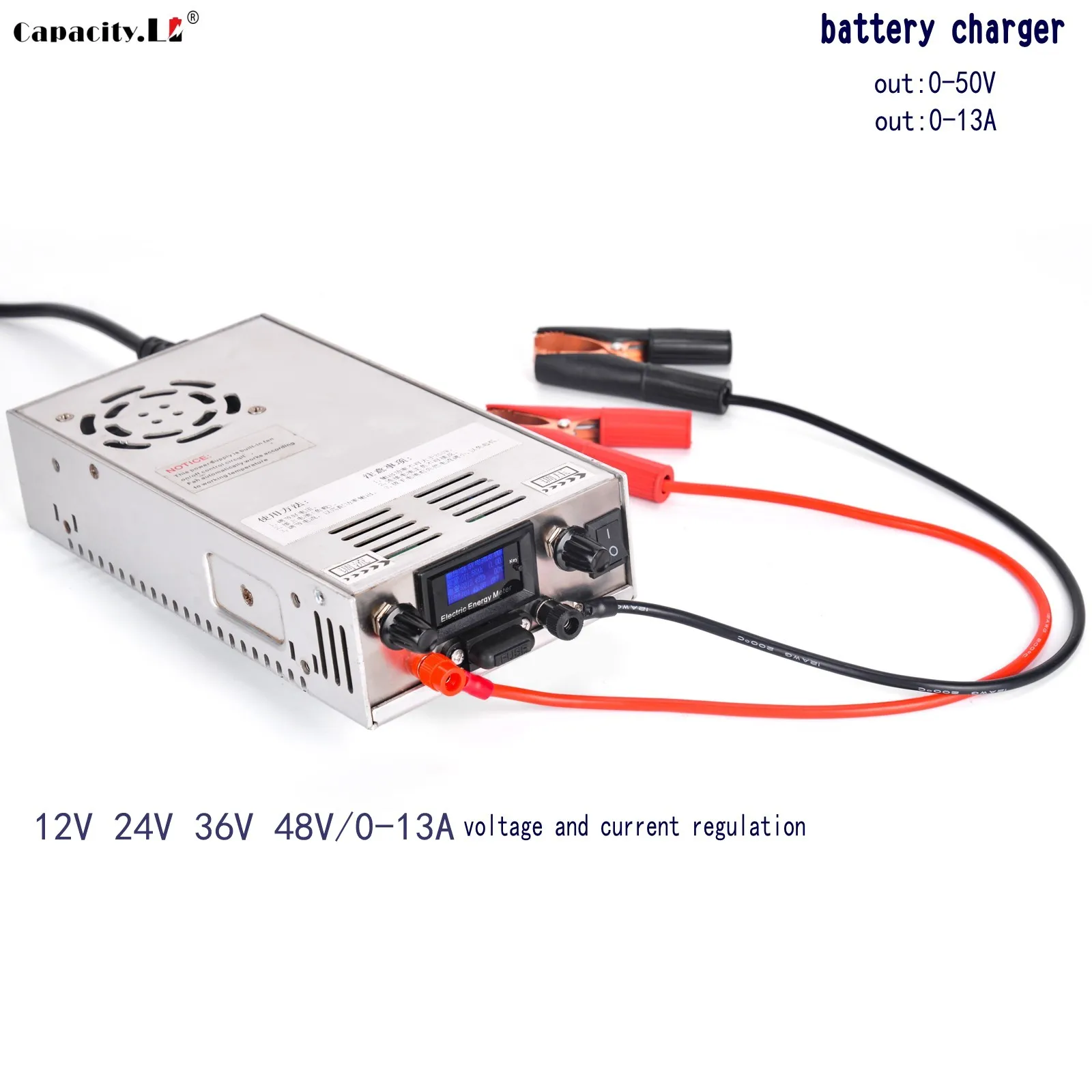 

24v 36v 48v Lifepo4 Charger 12V Lithium Battery Charger 13A Adjustable Voltage and Current Battery Adapter for Electric Vehicle