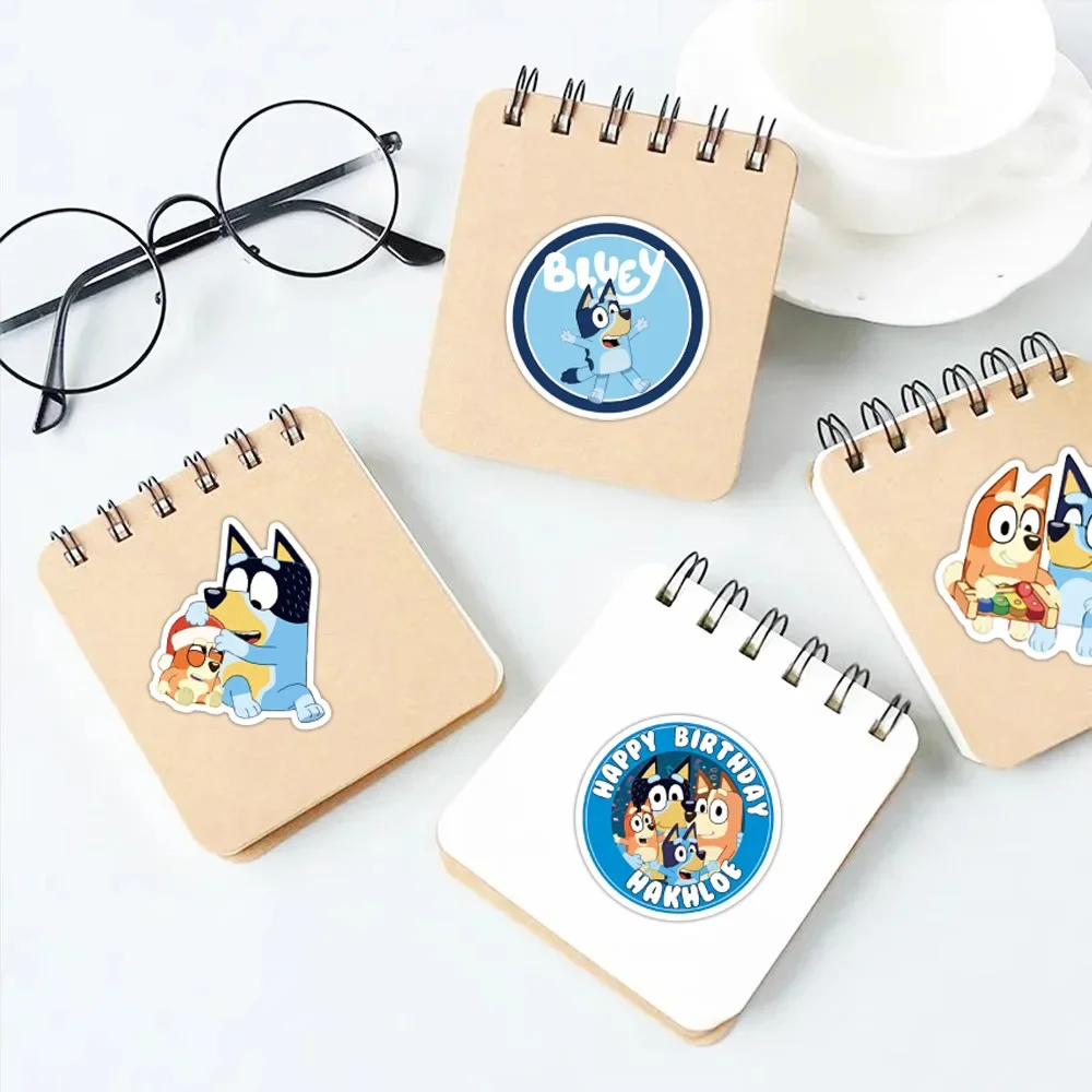 50pieces/bag Cartoon Cute Bluey Graffiti Creative Sticker Desk Computer Suitcase Guitar Waterproof Sticker Stationery Kids Toy
