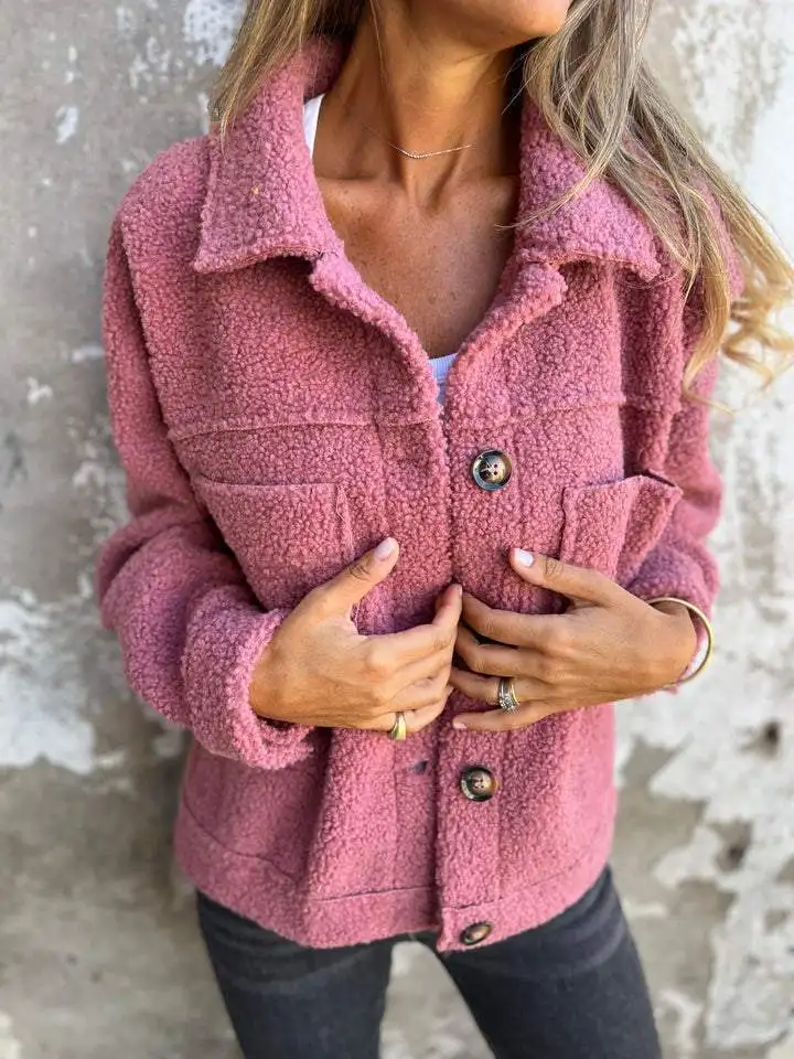 Veste teddy Oslo Cozy, détail poches et matière