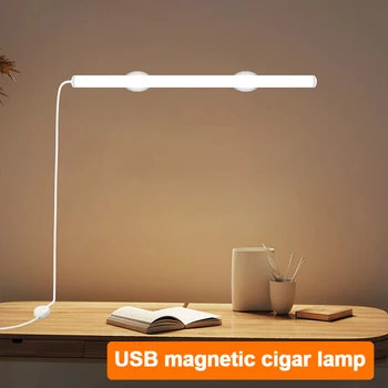 20/30/40CM LED Cabinet Light Magnetic Table Reading Lamp Night Lights USB Plug For Kitchen Bedroom Closet Bedside Night Lamp