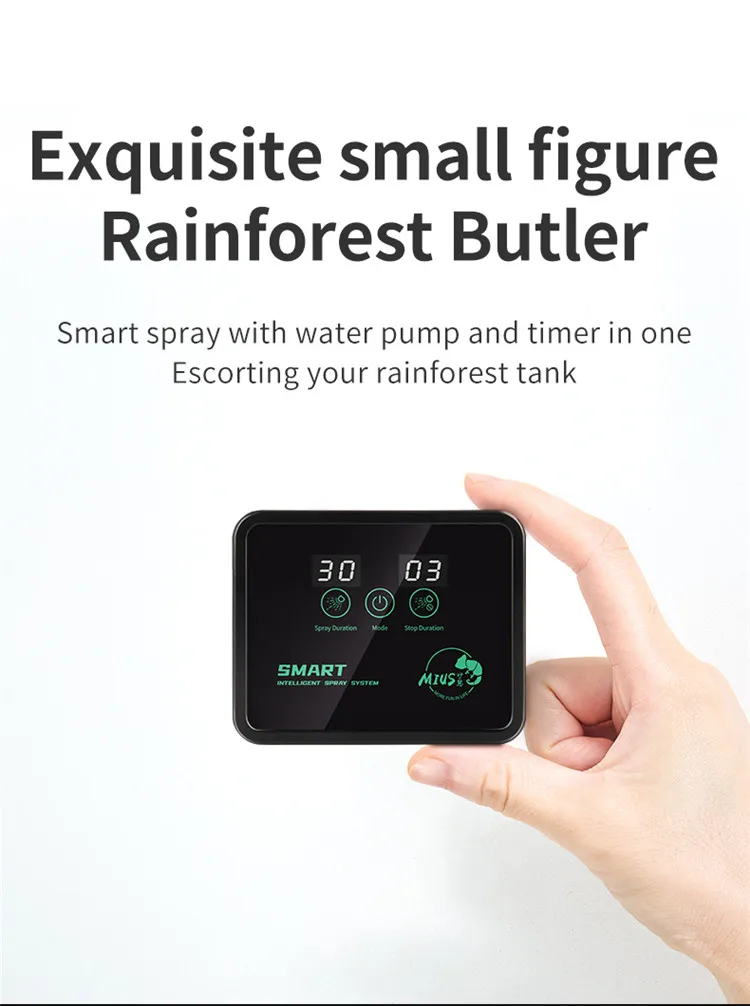 Intelligent Reptile Fogger Terrariums Humidifier Electronic Timer Automatic Mist Rainforest Spray System Kit Sprinkler Control