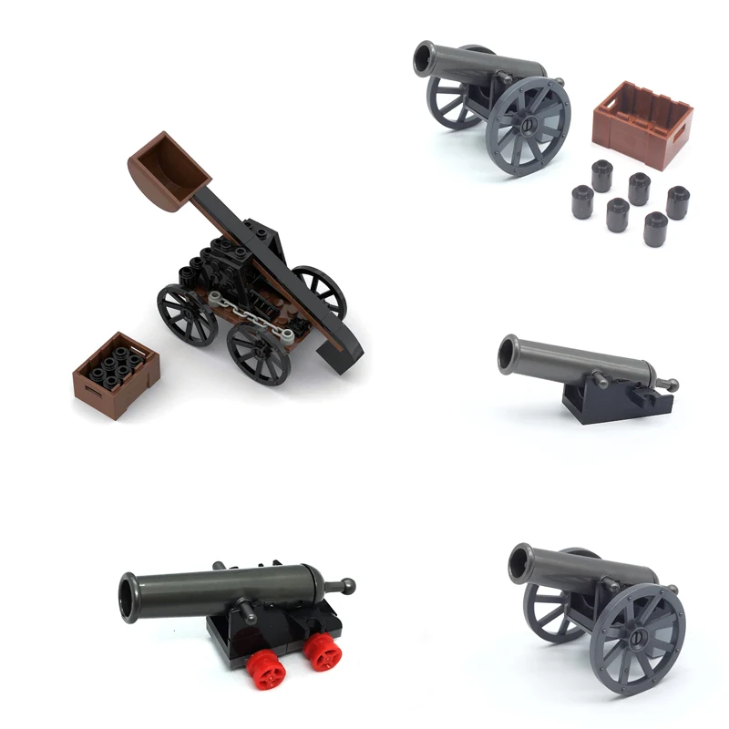 

New WW2 Weapon Cannon Building Blocks DIY Cannon With Wheels Compatible Figures Guns Weapons Catapult Bricks Child Boys Toys