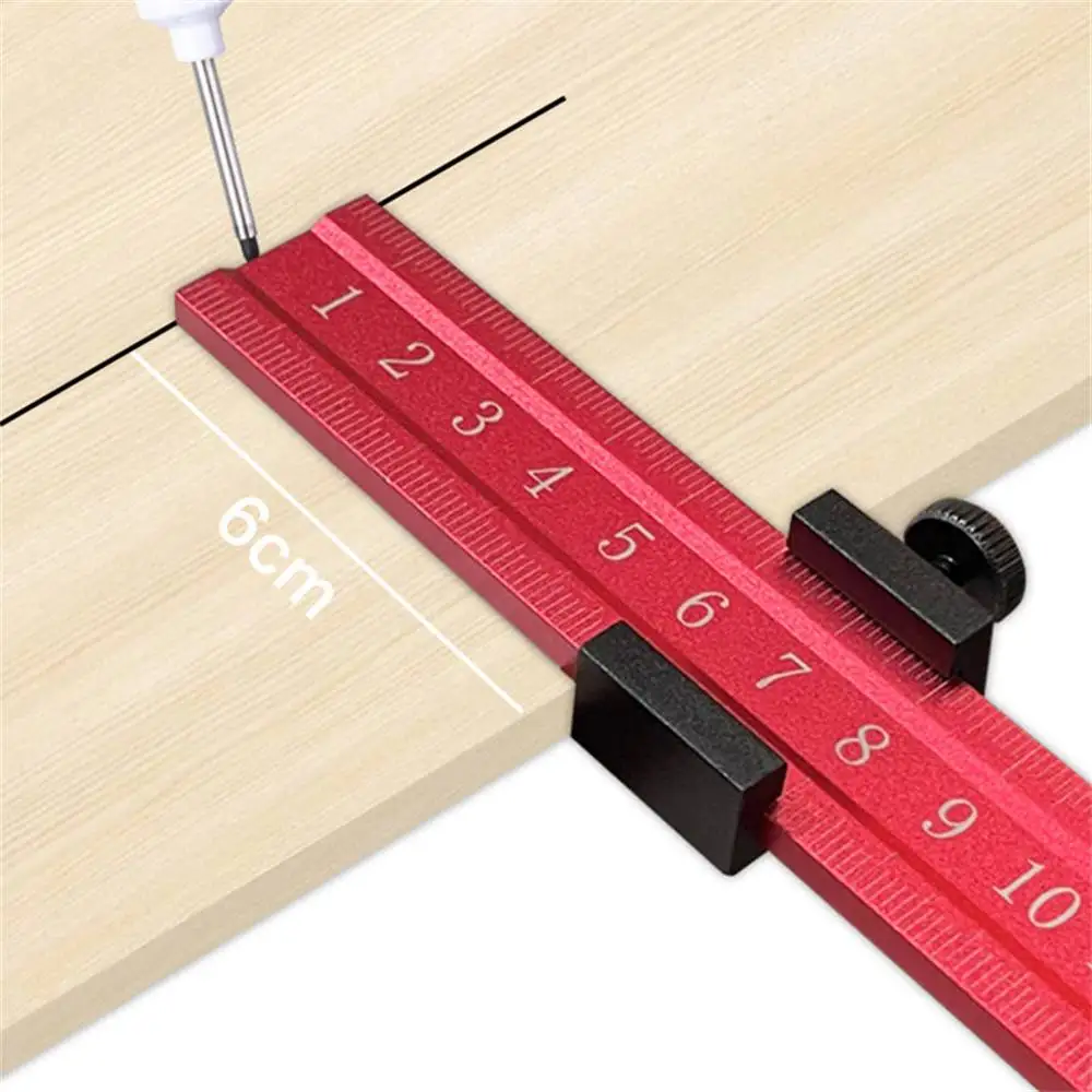 

200-600mm Aluminum Positioning Ruler Positioning Block Limited Woodworking Line Scribe DIY Precision Measuring Scale Tool