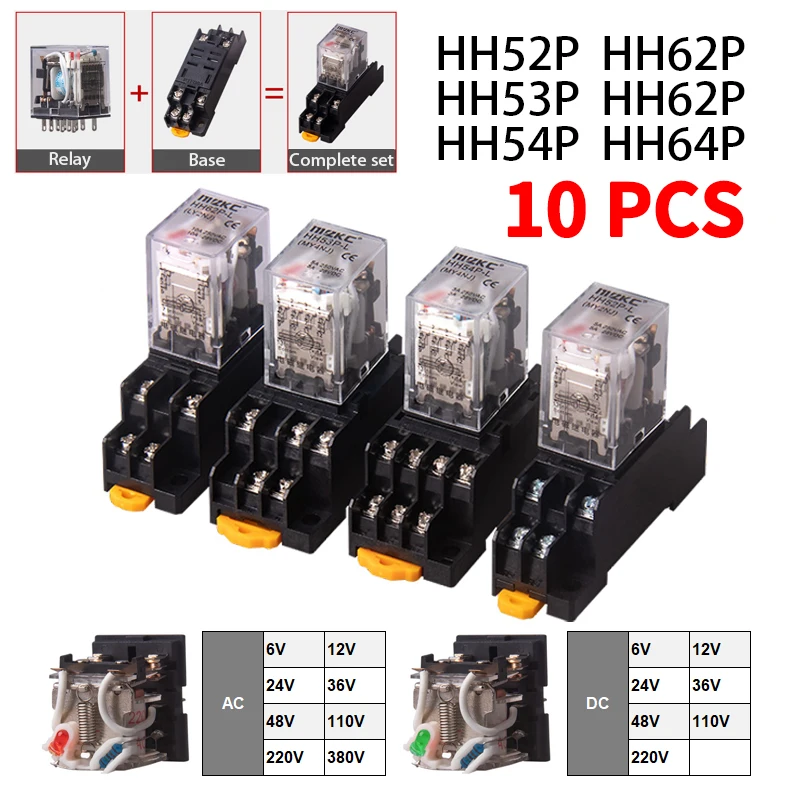 Relés Hh64p Dc110v Hh52p Hh53p H54p H62p Hh63p 10 Peças