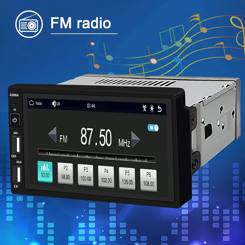 안드로이드 자동차 라디오 유선 카플레이, 안드로이드 자동 와이파이, 블루투스, GPS, FM, USB, HD 터치 스크린, MP5 플레이어, 카메라 포함, 1 Din, 6.86 인치