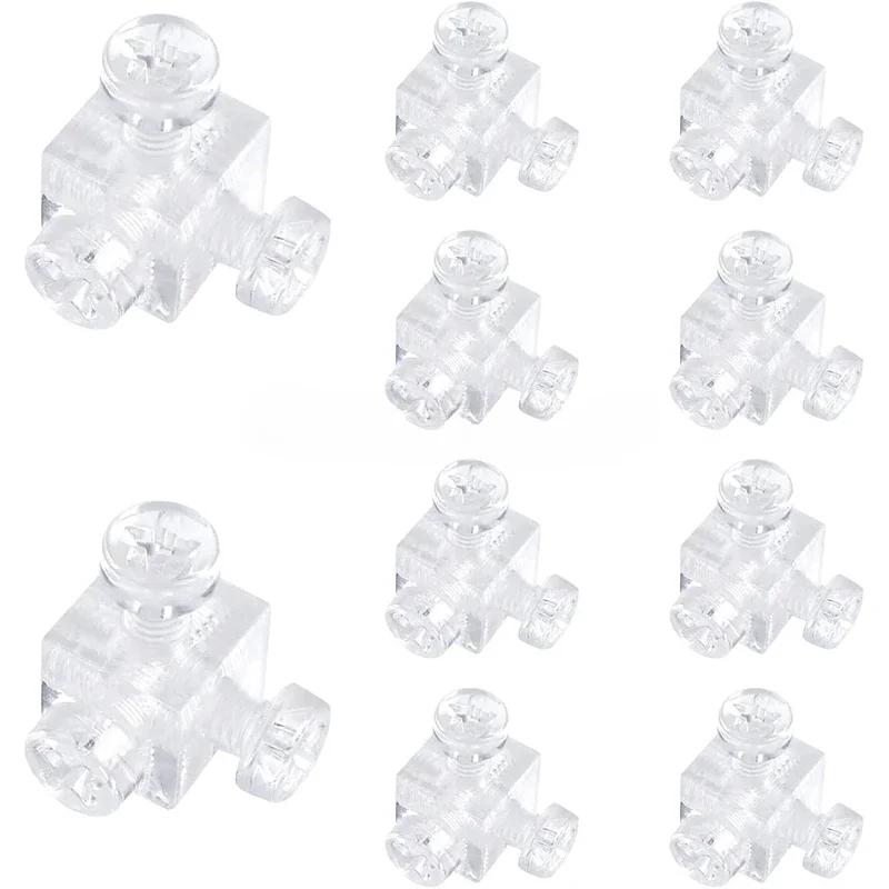 

100PCS Acrylic Corner Bracket Clear 6-Hole Block Cube Joint Brace Brackets with Screws for Electric Stoves Square Dishes GF1289