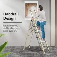 6 Step Ladder for 12 Feet High Ceiling, Lightweight Aluminum Folding Step Stool with Convenient Handgrip, Stepladde 3