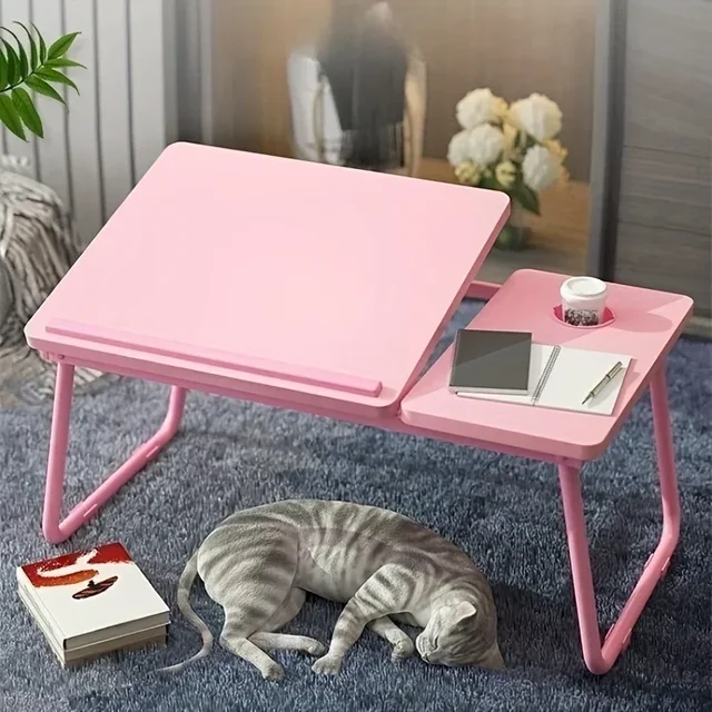 Computer Lazy Desk with Ergonomic Design, Integrated Foldable Table with Adjustable Height, Compact and Practical 5