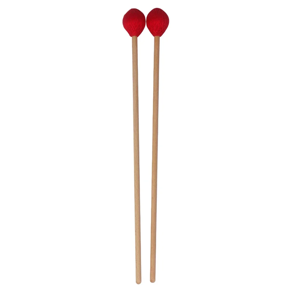 Drum Accessories 1 Pair Marimba Mallets With Beech Handle Professional Glockenspiel Xylophone Drumsticks Percussion Accessories