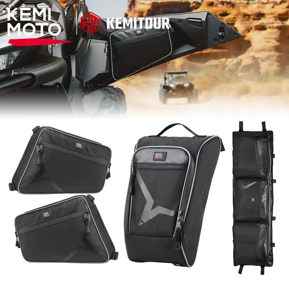 Cam Am Maverick X3 Accessories KEMIMOTO UTV Door Bags With Knee Pad For Can-Am Maverick X3 2017-2025 – 2pc Set, Black, 1680D Nylon Can Am Maverick Accessories 2017 - Foto 6