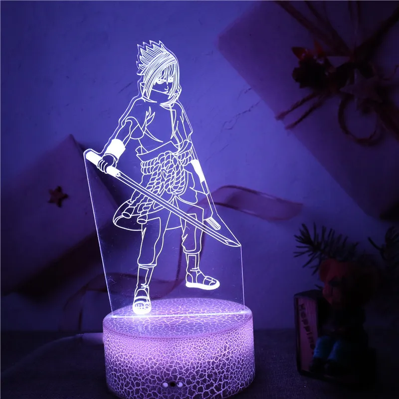 Anime Naruto 3D Night Light Touch Desk Lamp Atmosphere Light Kakashi Uchiha Itachi Modeling Light Children's Toys Birthday Gift nursery night light Night Lights