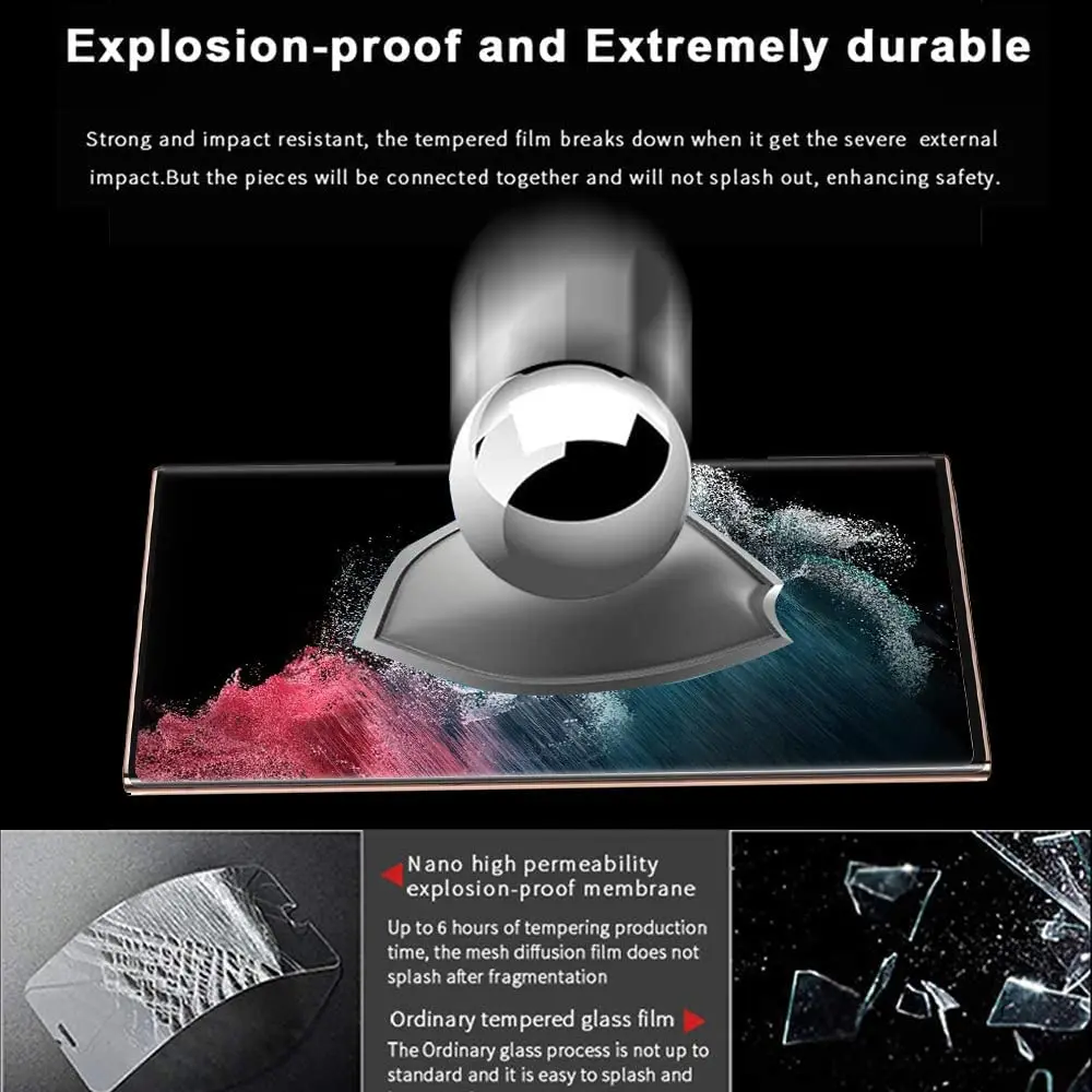 high quality with luxury retail box phone screen protector for samsung s24 plus s23 ultra full transparent tempered glass 10pcs