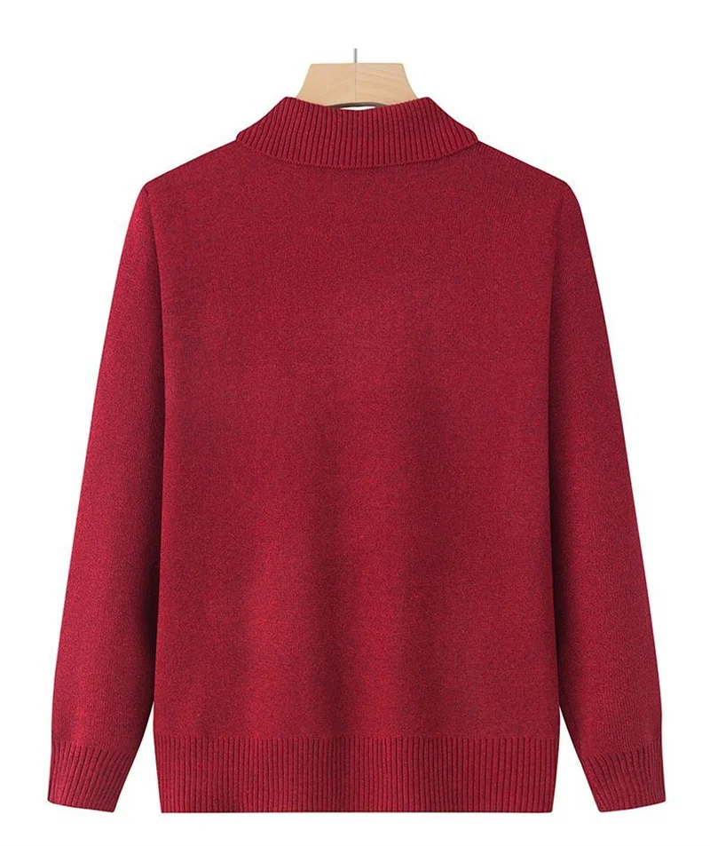 Spring Autumn Long-Sleeve Sweater Women Cardigan Coat New Print Middle-Aged Elderly Knitted Bottoming Shirt Female Tops Jacket