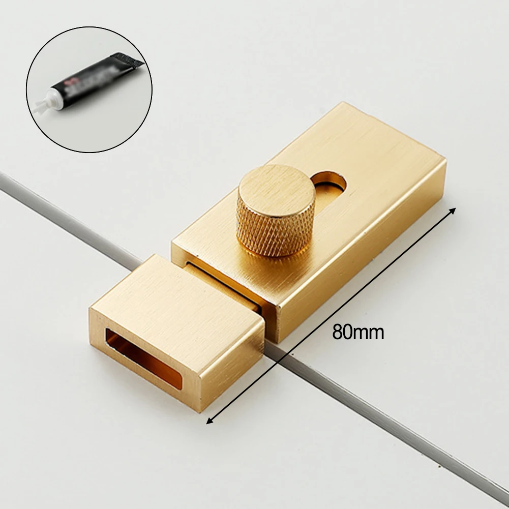 

1pc Door Bolt 80 100 150 200mm Latch Door Buckle Anti-theft Door Lock Bathroom Thickened Room Door Pin No Punching Hardware Part