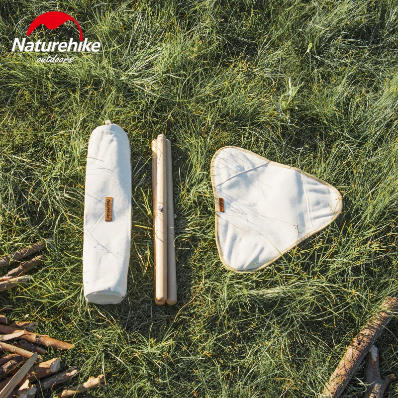 Naturehike Outdoor Folding Triangle Stool Canvas Wood Chair for Travel Picnic Camping Fishing Portable Ultralight Bearing 100kg
