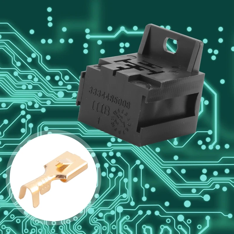 Car Auto 30A-80A Relay Bracket Terminal Case Holder Relay Base Holder 5 Pin Socket With 50Pcs 6.3Mm Terminals For Car