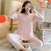 Maternity Wear Thin Pajamas Home Wear Monthly Wear Suit Breastfeeding Suit Long-Sleeved Home Wear Suit Maternity Casual Wear 1