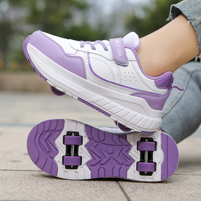 

Fashion Children Roller Skates Shoes Pink Purple Girl Sport Sneakers Outdoor Inside Boy Athletic Inline Skates Footwear A188