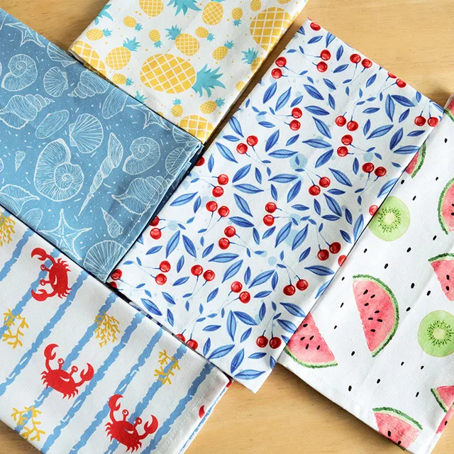 2Db/Set 45X65 Cm Nyomtatott Tiszta Pamut Asztal Szalvéták Konyhai Gofri Tea Törölközők Abszorbens Edénytisztító Kendő - Image 3