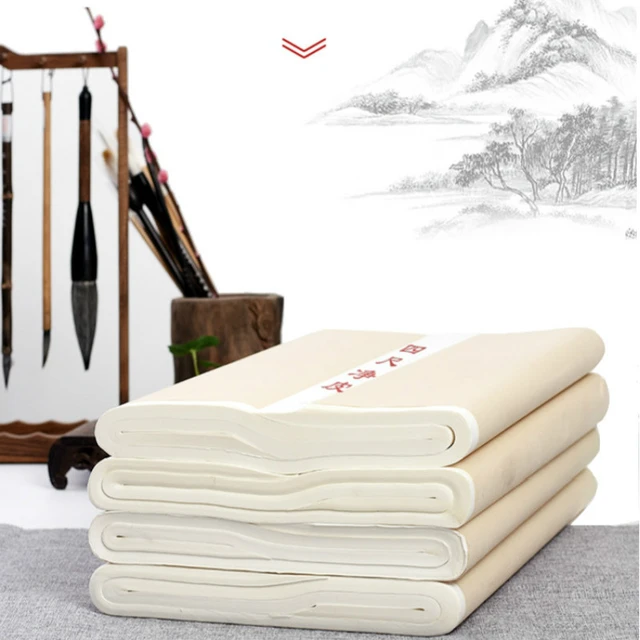 100pcs Xuan Paper Chinese Semi-Raw Rice Paper For Chinese Painting  Calligraphy Or Paper Handicraft Supplies 34x46cm - AliExpress