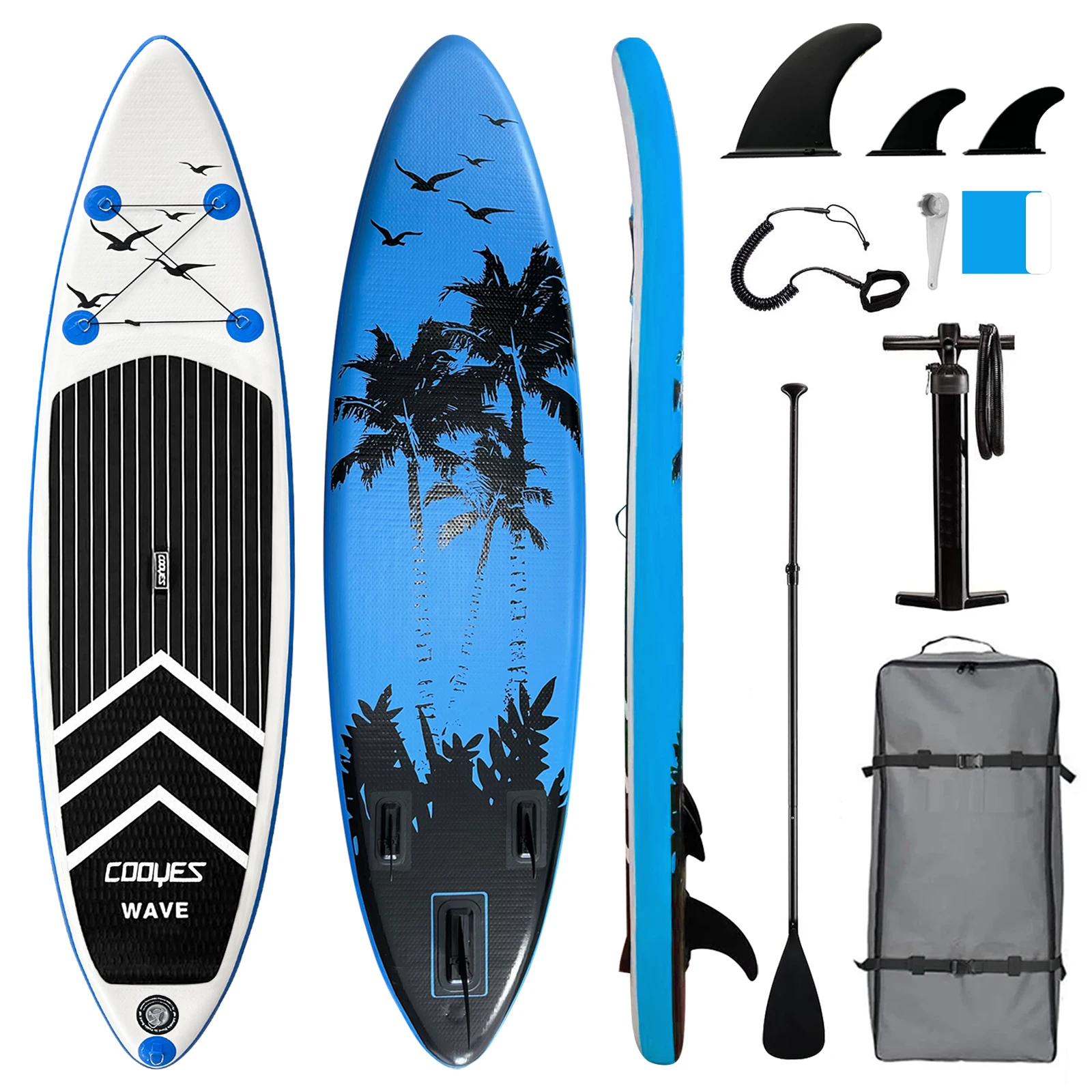 

320cm Inflatable Stand Up Paddle Boards with Premium SUP Paddle Board Accessories, Wide Stance, Non-Slip Comfort Deck
