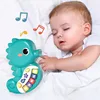 Baby Seahorse Music Toys Children's Electronic Learning Sensory Toys Montessori Music Piano Keyboard Lighting Toys 1